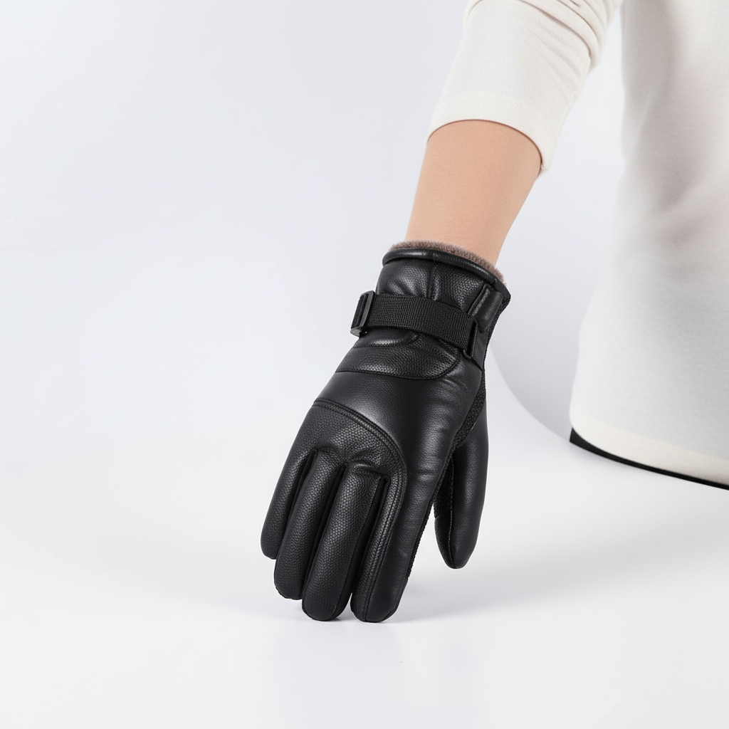 HeatGlove black thermal heated gloves, fleece-lined, ideal for outdoor gear in winter