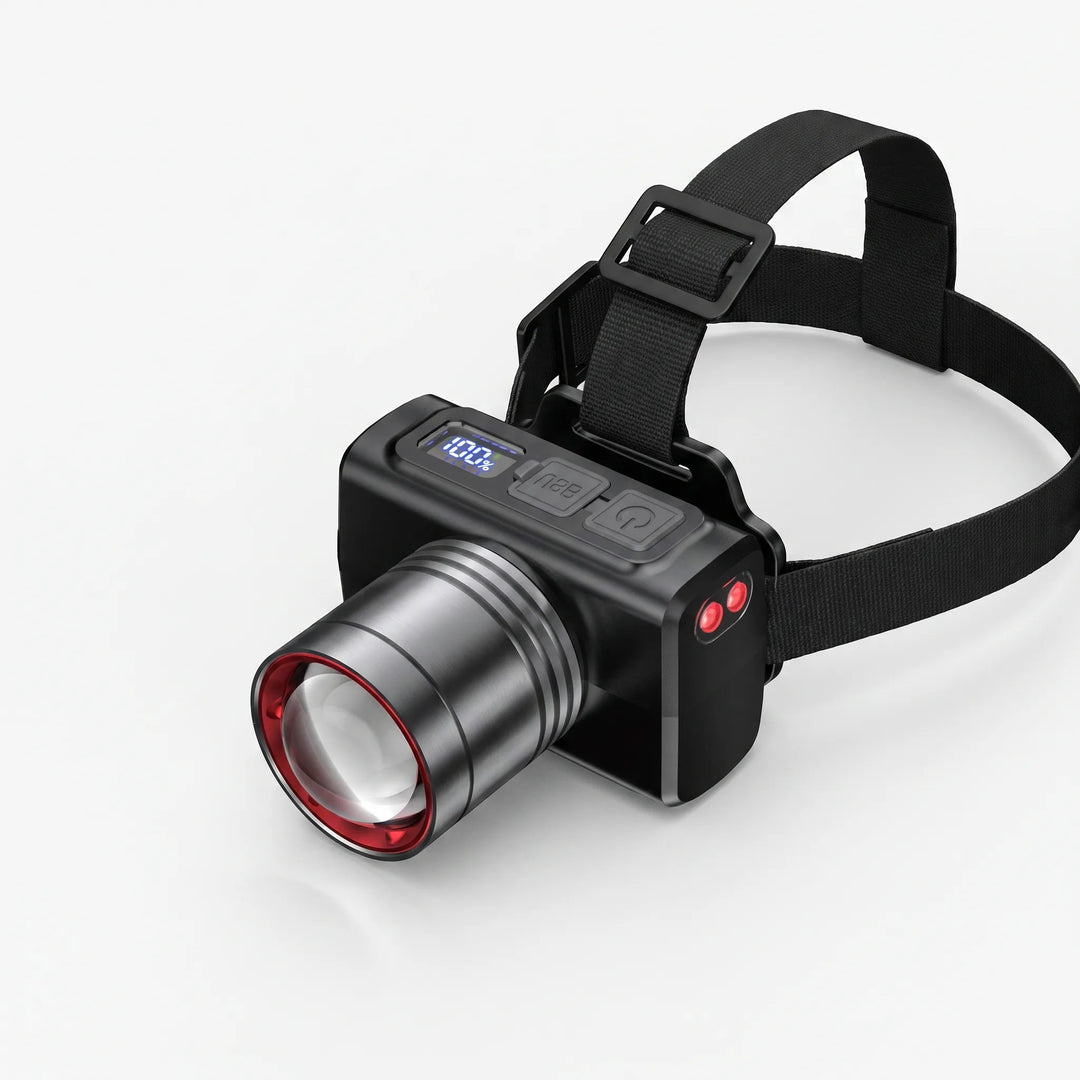 Versatile rechargeable LED headlamp for outdoor adventures, ideal for camping, hiking, and as an emergency light.