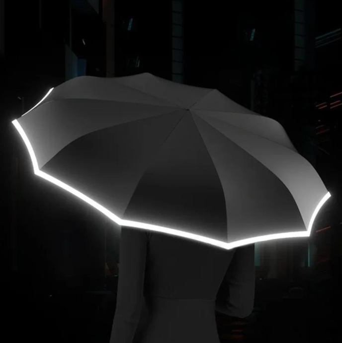 Unisex Reflective Windproof Storm Umbrella, portable rain gear