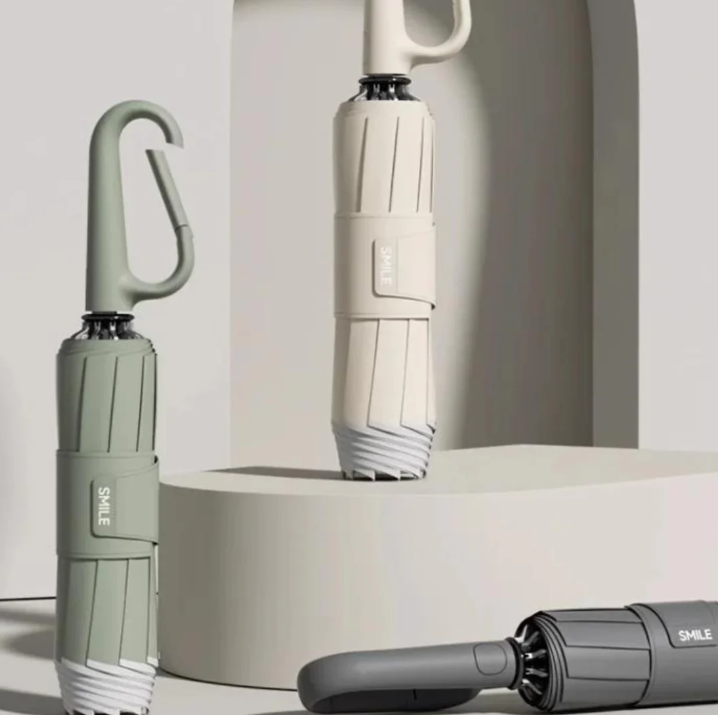 Windproof umbrella with reflective strip, essential rain gear