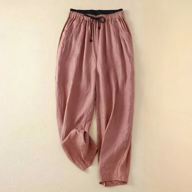 Lightweight, breathable unisex linen pants with a relaxed fit, designed for ultimate summer comfort.