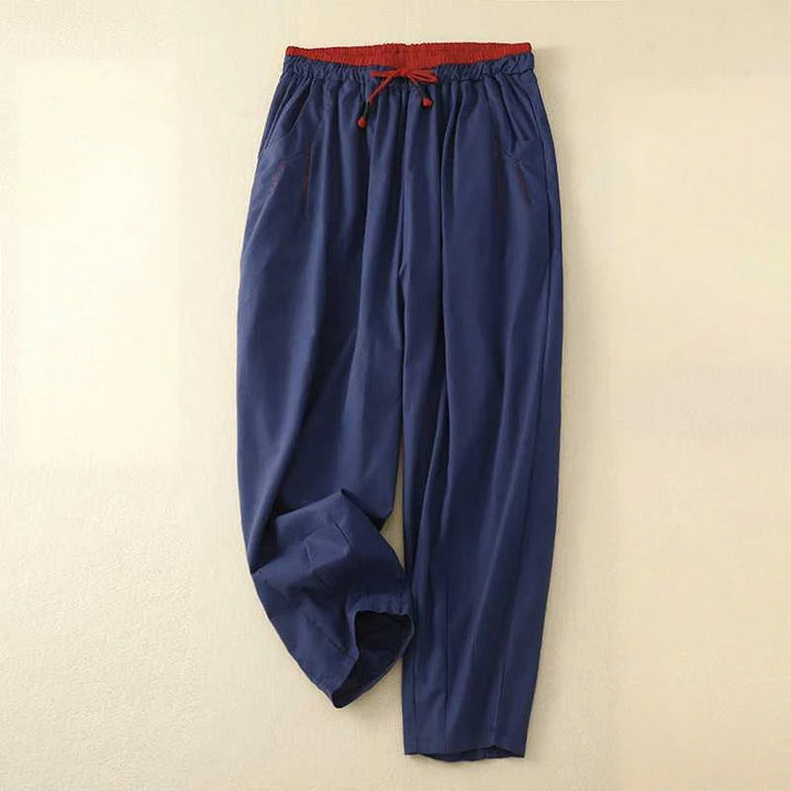 Versatile unisex relaxed fit linen pants for summer. Great for casual wear, beach, or a stylish vacation outfit.
