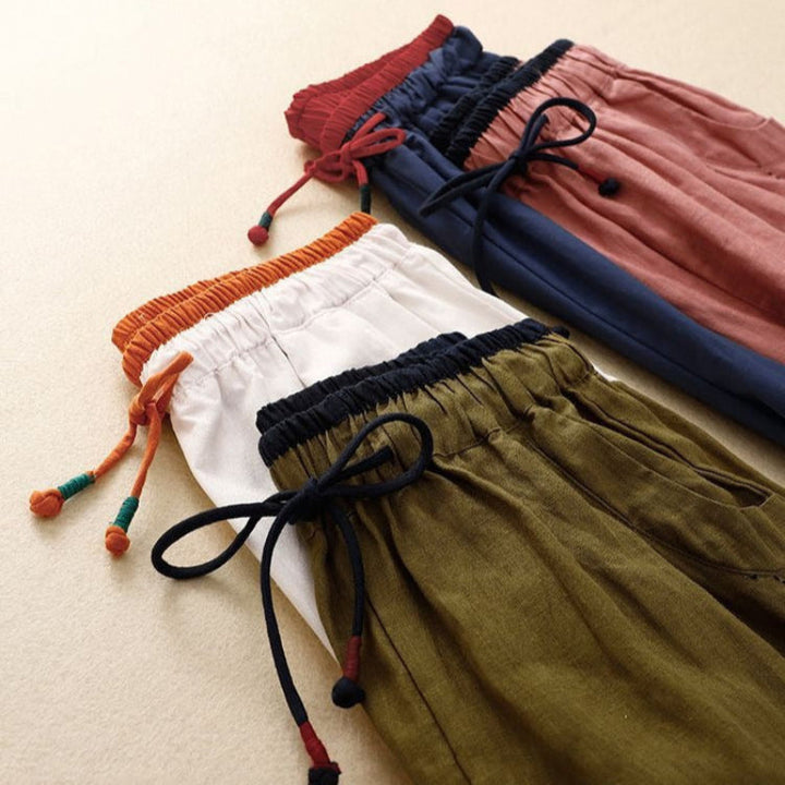 Comfortable unisex relaxed fit linen pants for warm weather. Breathable & stylish for summer casual outfits.