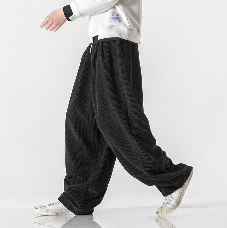 Soft fabric texture of relaxed fit unisex lounge sweatpants, emphasizing comfort & quality.