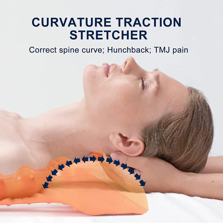 Portable ergonomic neck and shoulder massager, perfect for daily pain and tension relief at home or office.