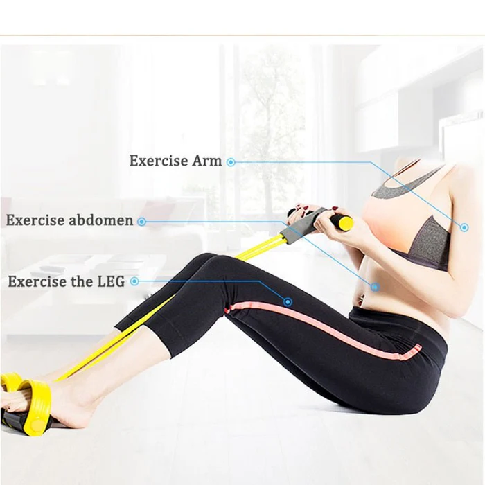 Portable resistance band pedal exerciser for effective home workouts, core strength, and flexibility training.
