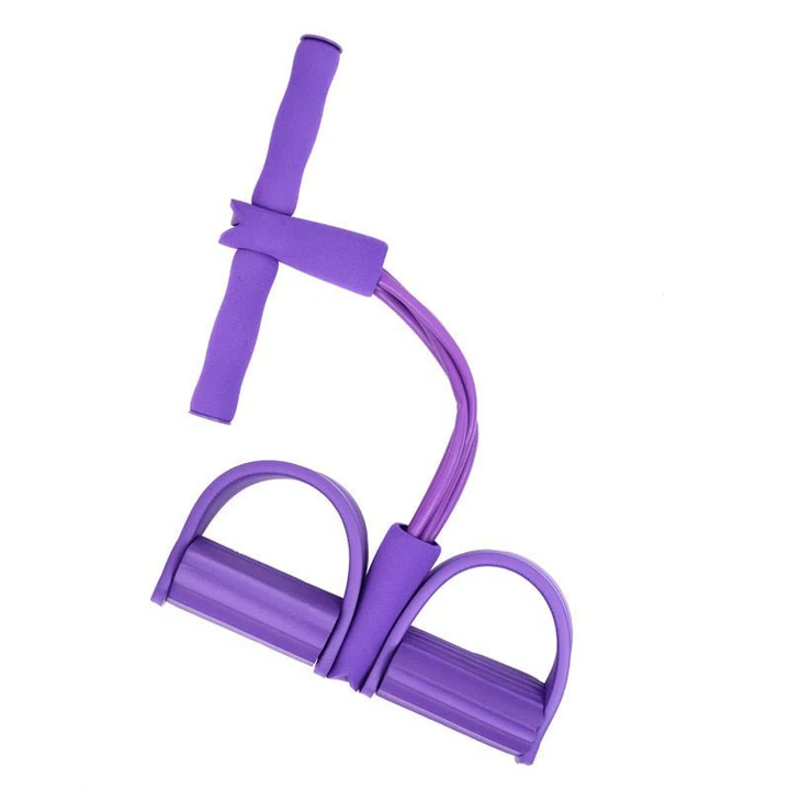 Improve core strength & flexibility with this portable resistance band pedal exerciser for comprehensive home workouts.