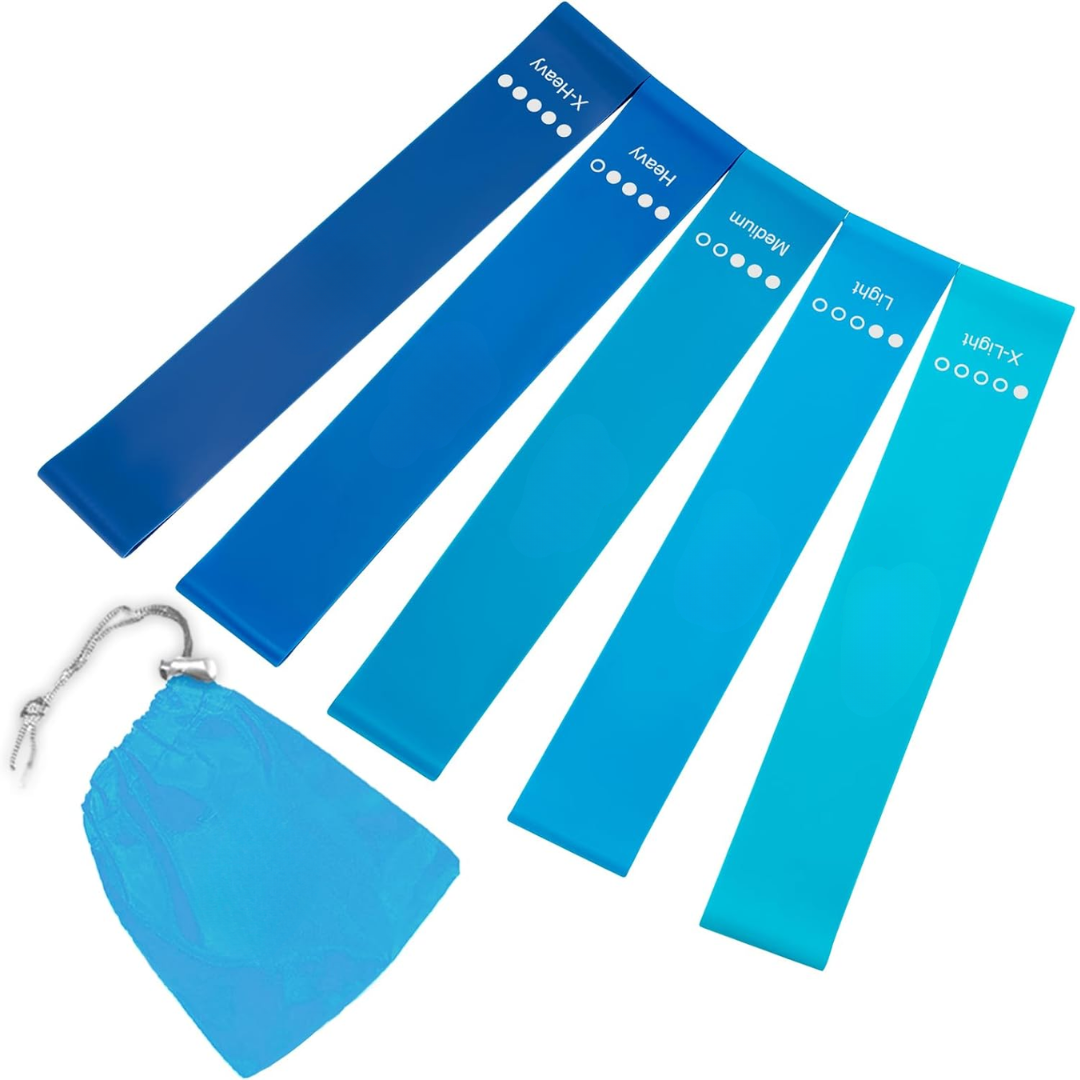 Full body fitness: 5-level resistance band set for strength training, yoga, pilates, and home workouts.