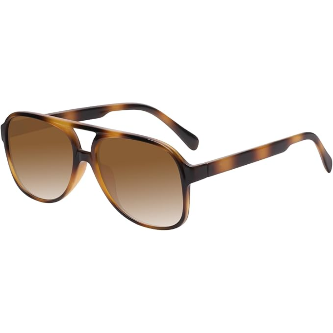 Unisex retro aviator sunglasses, black frame, UV400 protection, vintage style eyewear