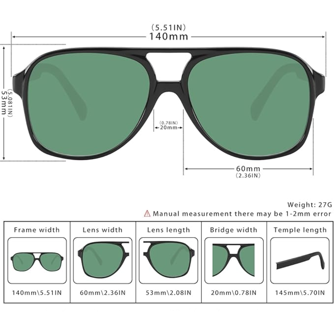Collection of retro aviator sunglasses in various colors, all with UV400 protection