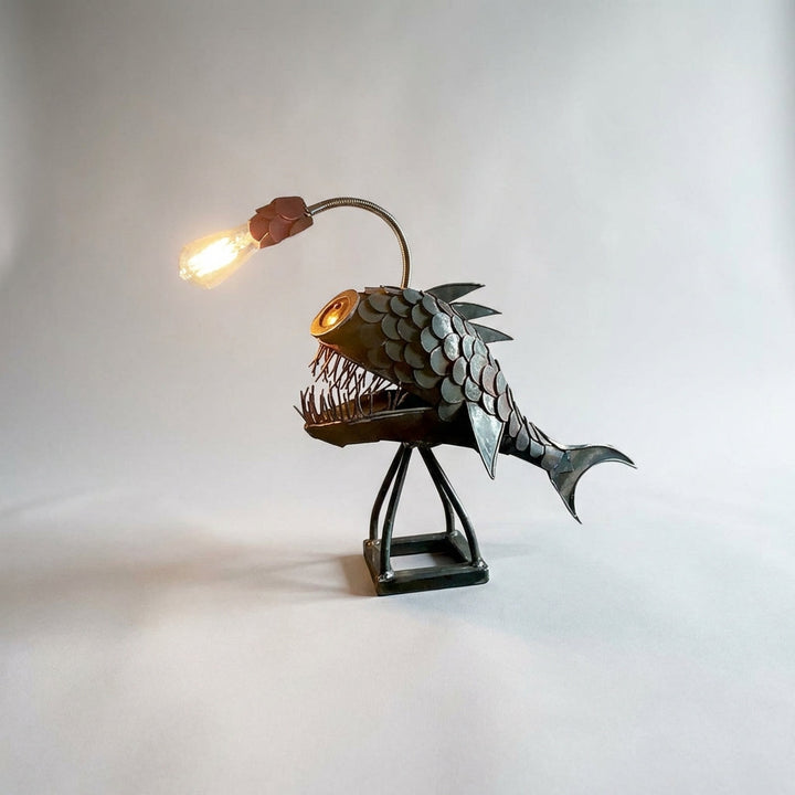 Tidegleam retro inspired table lamp with unique fish design shade, perfect accent lighting
