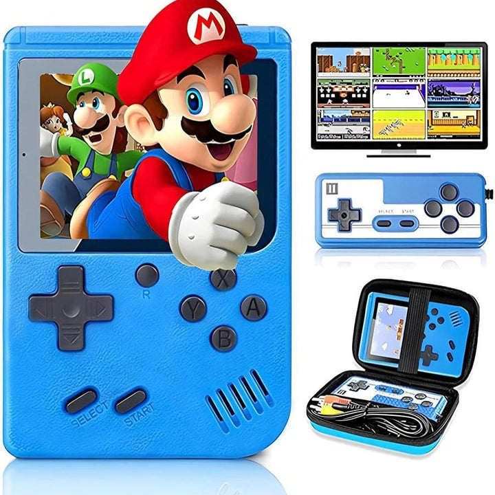 Unisex retro handheld game console with 400 classic games, perfect for vintage arcade fun and portable entertainment.