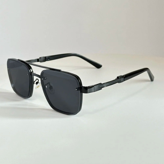 Classic retro square sunglasses for all genders, essential UV protection eyewear for daily wear.