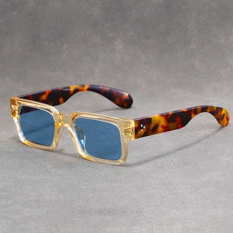 Unisex retro rectangular sunglasses offering UV protection. Stylish eyewear accessory for men & women.