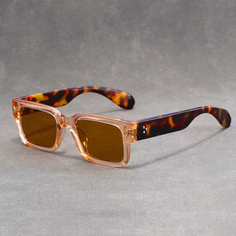 Chic unisex retro rectangular sunglasses with UV protection, perfect fashion eyewear for any look.