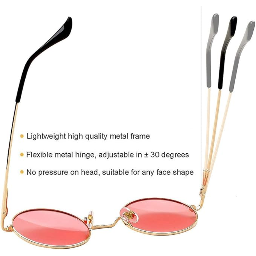 Unisex round polarized sunglasses, sleek silver frame, combining retro style with modern UV protection