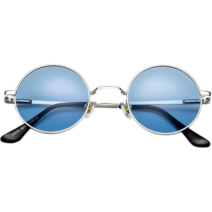 Retro round polarized sunglasses with brown gradient lenses, stylish UV protection for any gender