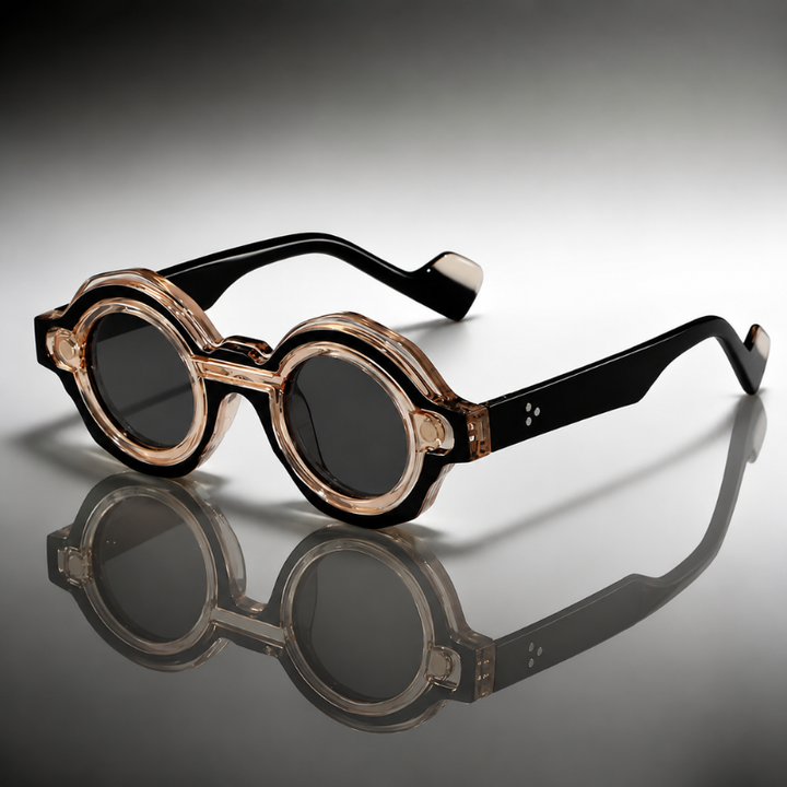Acetate frame retro round sunglasses providing essential UV protection for a unisex summer look.