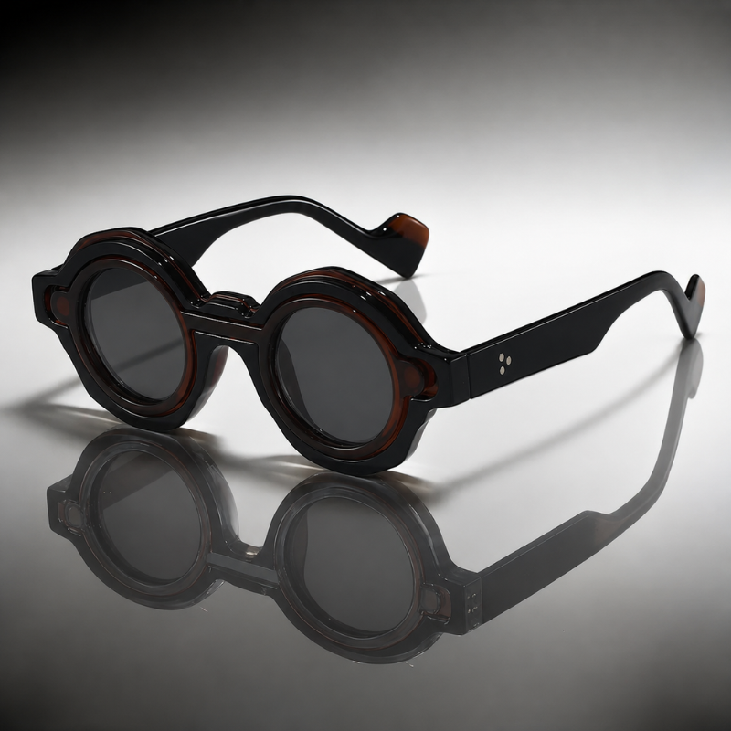 Stylish unisex round sunglasses with retro flair. UV protective eyewear, perfect summer accessory.