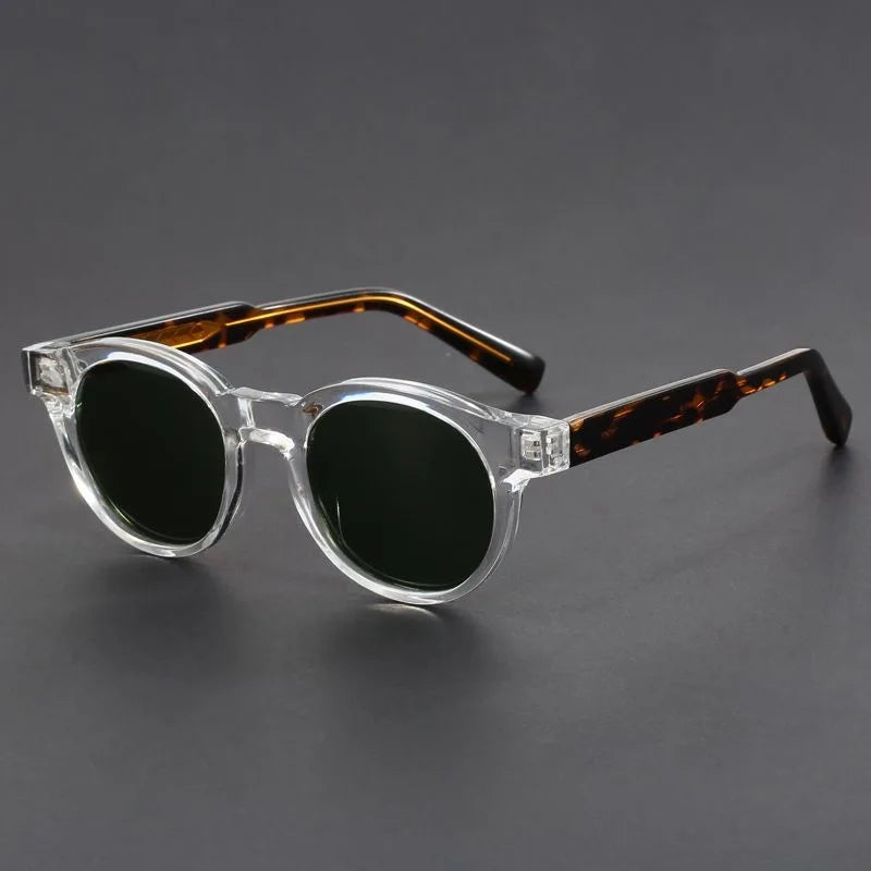Classic retro round UV protection sunglasses for unisex style. Essential summer eyewear and fashion accessory.