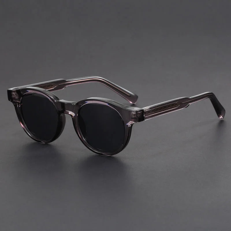 Premium unisex retro round UV protection sunglasses with sturdy frames. Fashionable summer eyewear accessory.