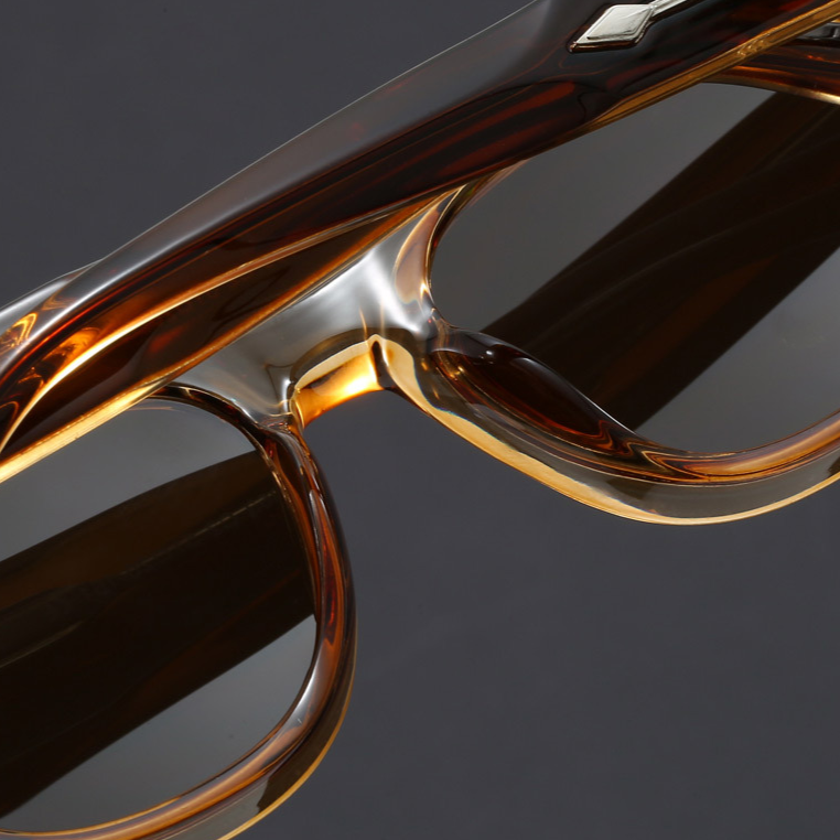 Modern retro square polarized sunglasses. Unisex UV400 eyewear providing both fashion appeal and eye safety.