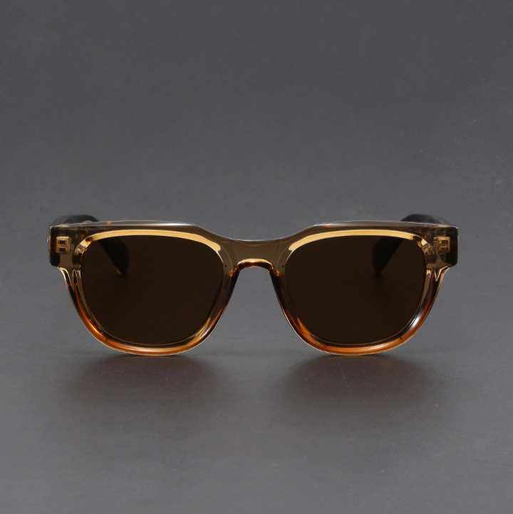 Classic square polarized sunglasses. Unisex retro eyewear with UV400 lenses for clear vision and sun protection.