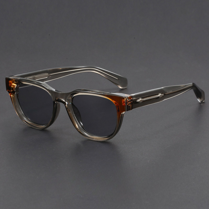 Fashionable unisex square sunglasses. Polarized lenses and a retro frame provide UV400 sun protection and style.