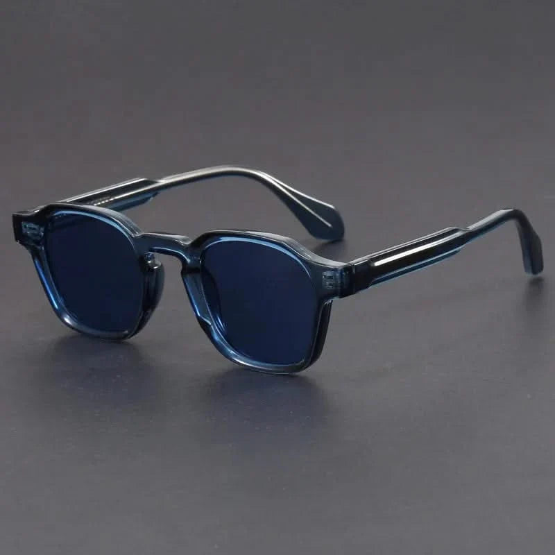 Versatile unisex retro square sunglasses. Features anti-glare, UV protection, and durable polycarbonate frames.