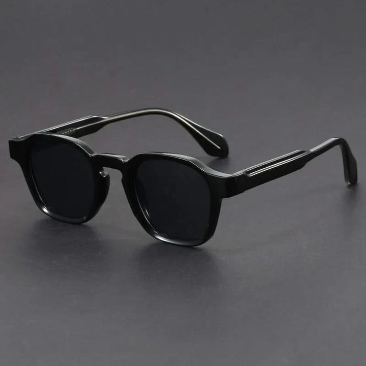 Durable polycarbonate retro square sunglasses. Lightweight unisex design with anti-glare & UV protection.