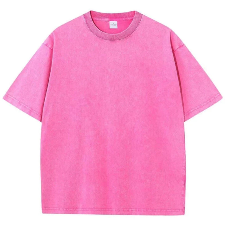 Comfortable retro washed tee, a unisex oversized shirt offering relaxed fit and vintage style for casual wear.