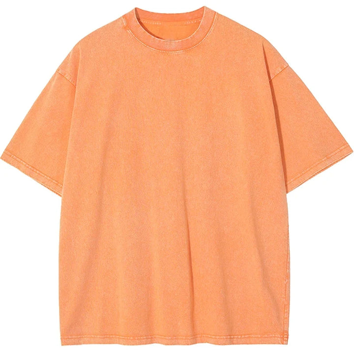 Stylish washed look retro t-shirt, a unisex tee with an oversized fit, great for vintage-inspired casual fashion.
