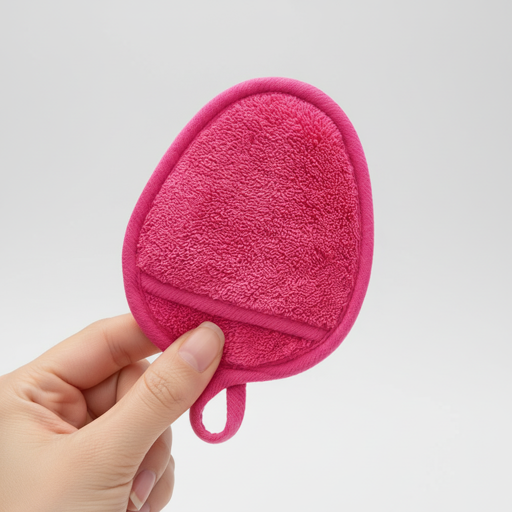 Soft microfiber facial cleansing pads, washable and reusable skincare tool
