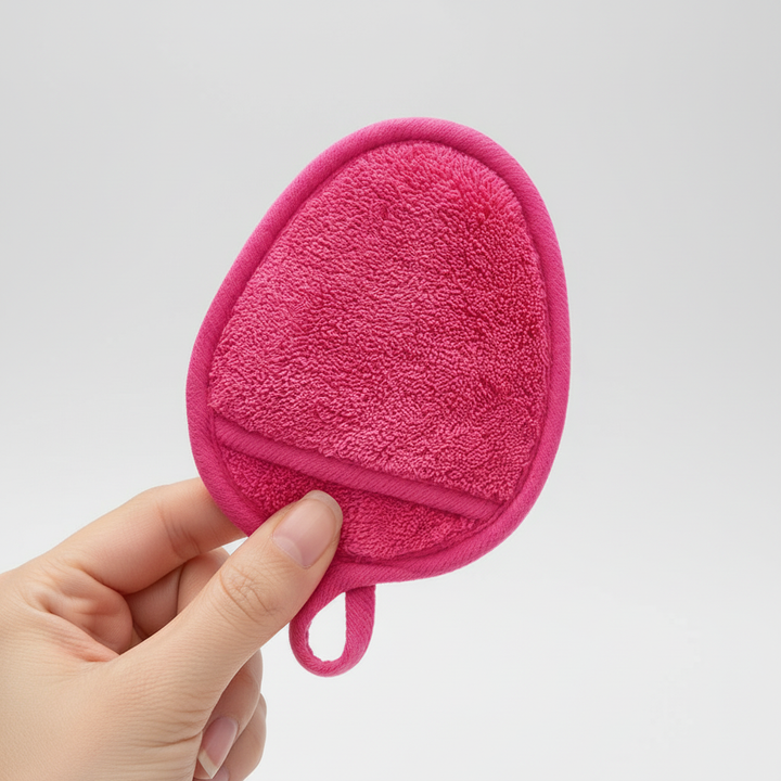 Soft microfiber facial cleansing pads, washable and reusable skincare tool