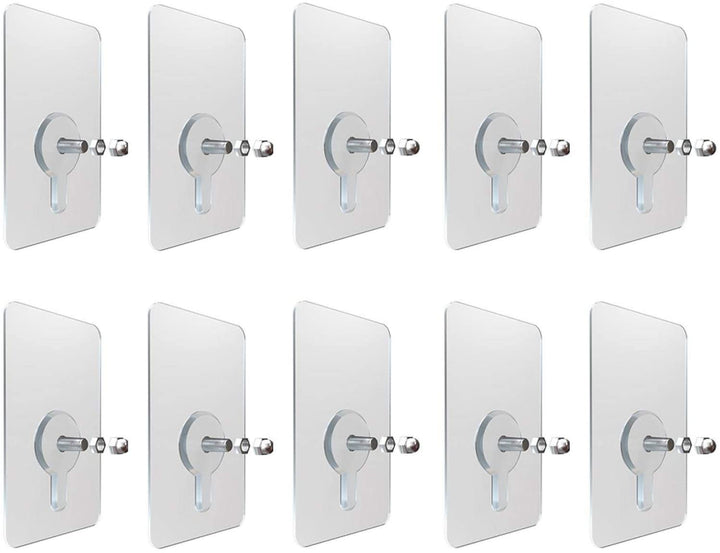 No-drill self-adhesive hooks for hanging, clear PVC, perfect for kitchen & bathroom