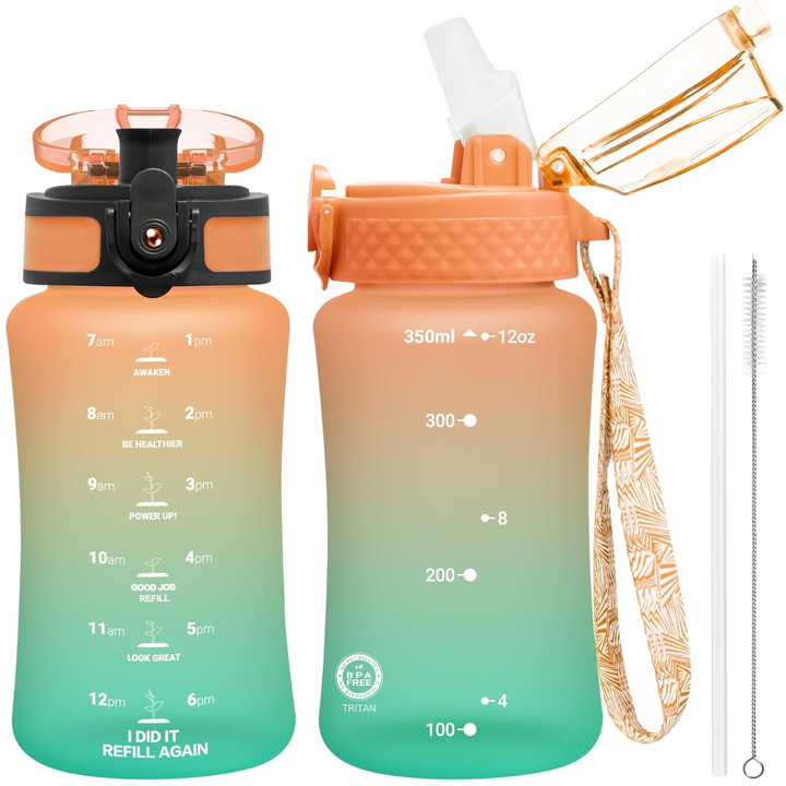 Outdoor gear: Durable Tritan water bottle with straw & chug lids. Essential for hiking and camping.