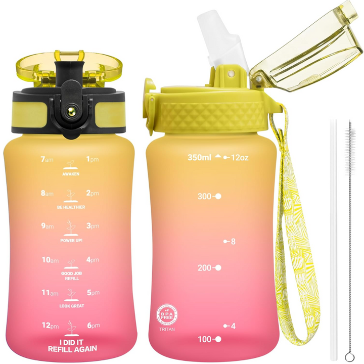 Travel bottle: Leak-proof Tritan water bottle with dual lids (straw & chug) for convenient hydration on trips.