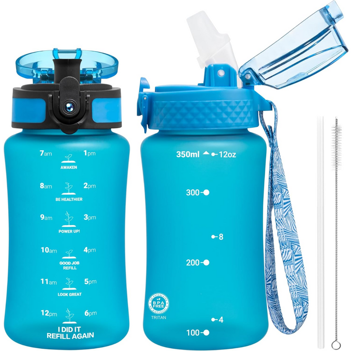 Simple & effective Tritan water bottle, includes a straw lid and a chug lid. Great for daily hydration.
