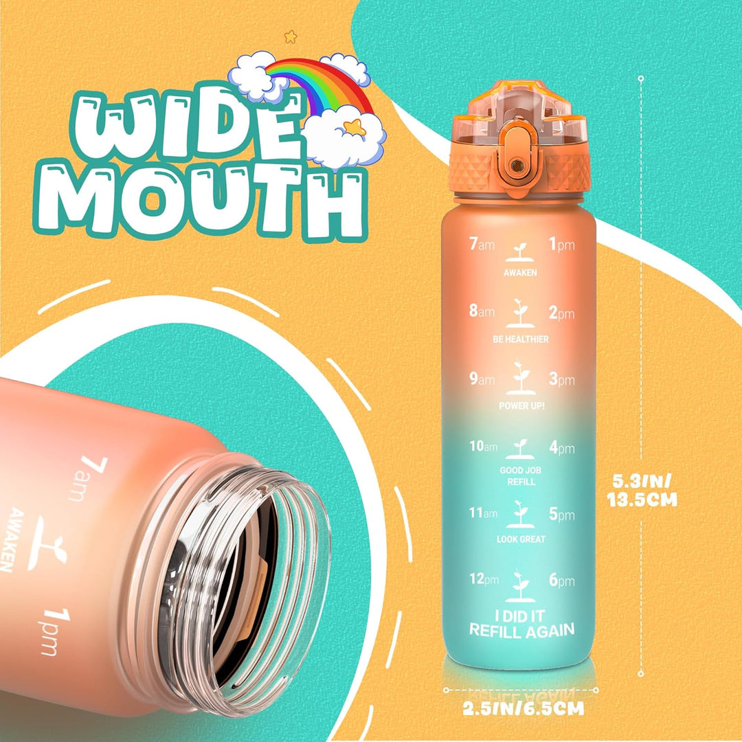 Modern Tritan water bottle with interchangeable straw and chug lids. Reusable for sustainable hydration.
