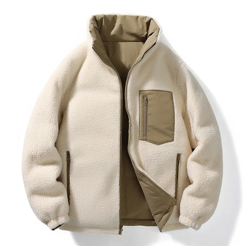 Cozy and warm reversible unisex winter jacket, designed for ultimate comfort and versatile style in cold weather.
