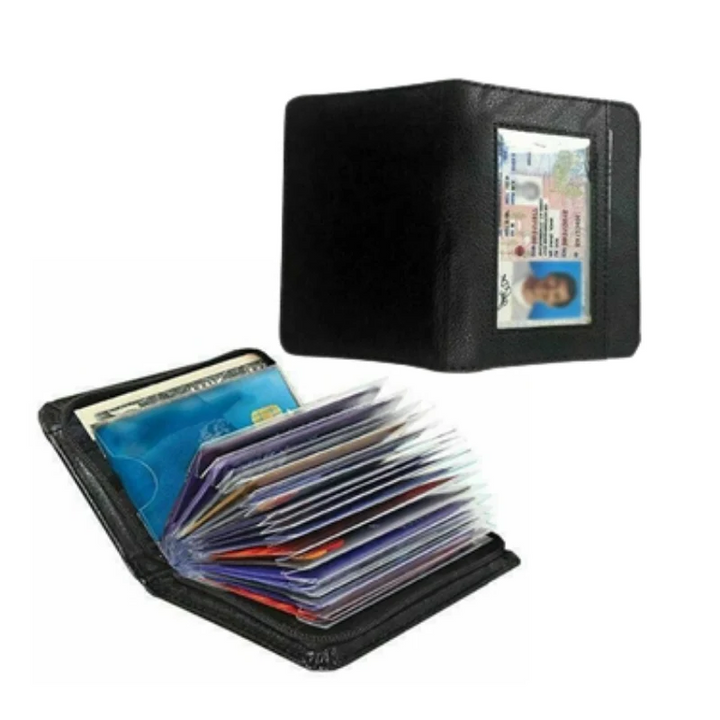 Unisex RFID blocking secure wallet with zip lock, perfect for identity protection & travel safety. Slim leather look card holder.