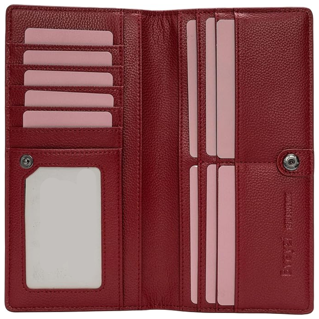 Unisex sophisticated blue leather RFID wallet, sleek design for modern fashion accessories