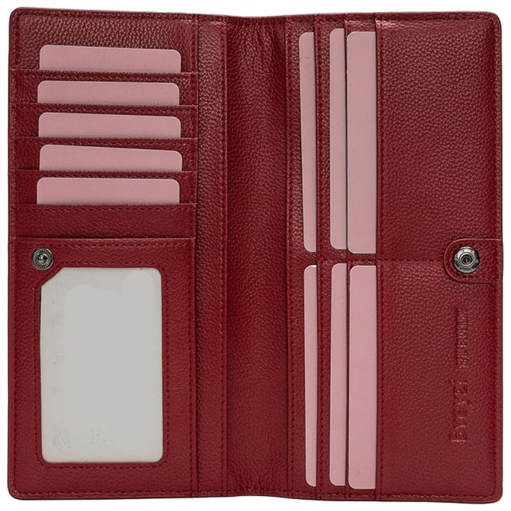 Unisex sophisticated blue leather RFID wallet, sleek design for modern fashion accessories