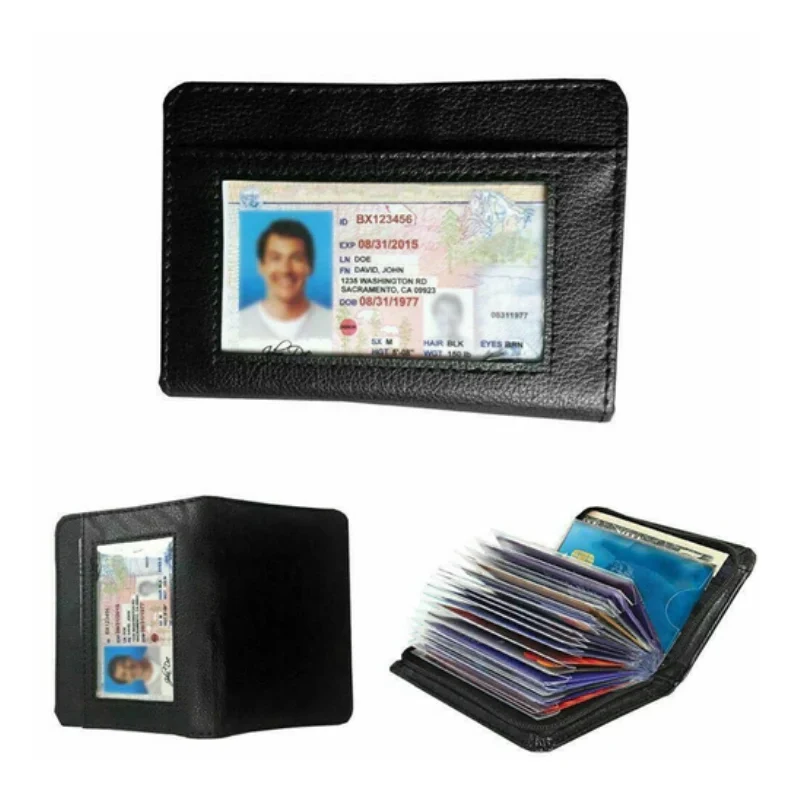 Slim unisex RFID blocking wallet & card holder with secure lock. Ideal for travel & everyday identity protection.