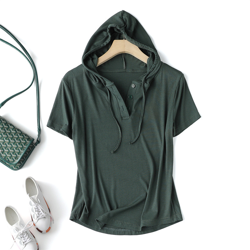 Soft rib-knit pullover henley hoodie for men & women. Comfortable long sleeve shirt, perfect for casual everyday wear.