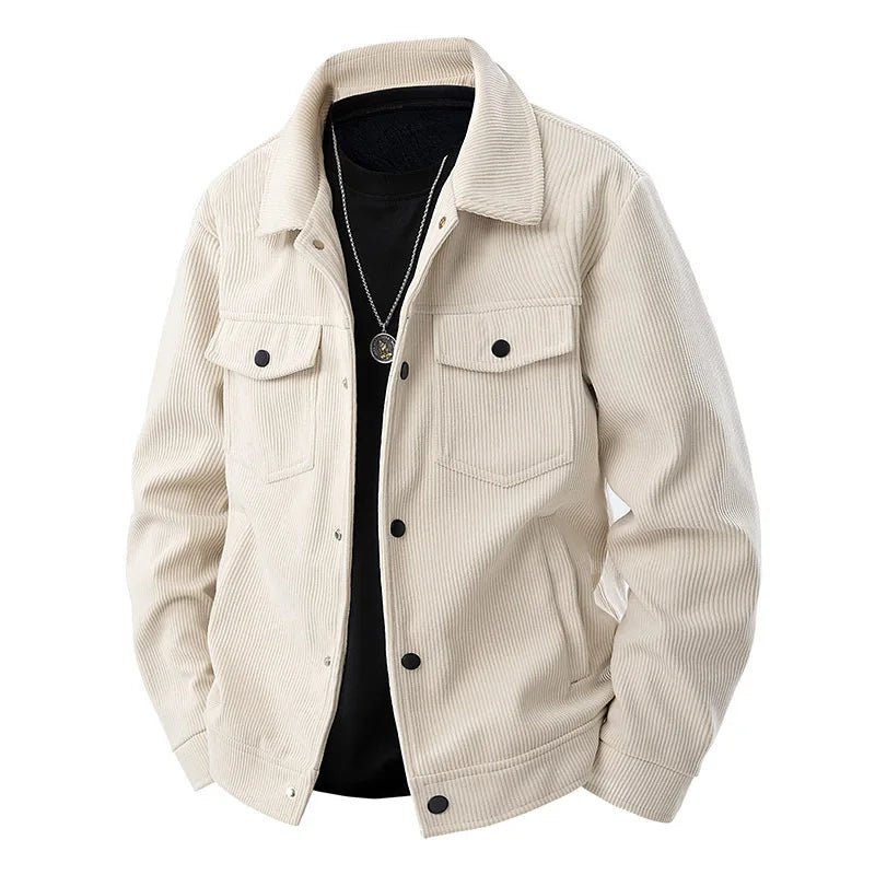 Unisex ribbed comfort jacket in a neutral tone, perfect for everyday casual wear & versatile layering.