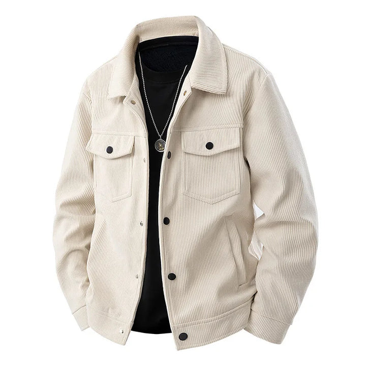 Unisex ribbed comfort jacket in a neutral tone, perfect for everyday casual wear & versatile layering.