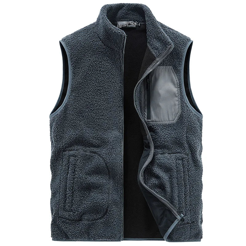 Casual unisex Ridge fleece vest for outdoor adventures or daily errands. A versatile, warm winter layering option.