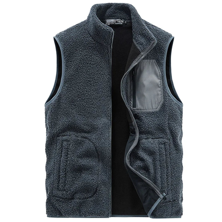 Casual unisex Ridge fleece vest for outdoor adventures or daily errands. A versatile, warm winter layering option.