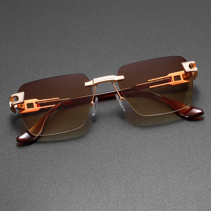 Comfortable unisex rimless aviator sunglasses, essential eye protection with a stylish, lightweight frame.